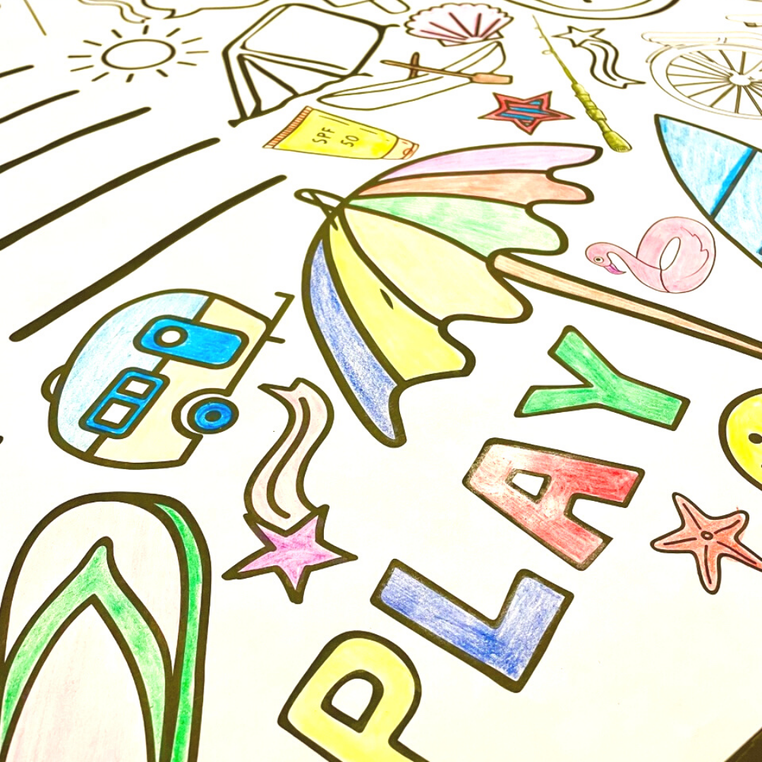 Kids Summer Art Activity | Coloring Tablecloth