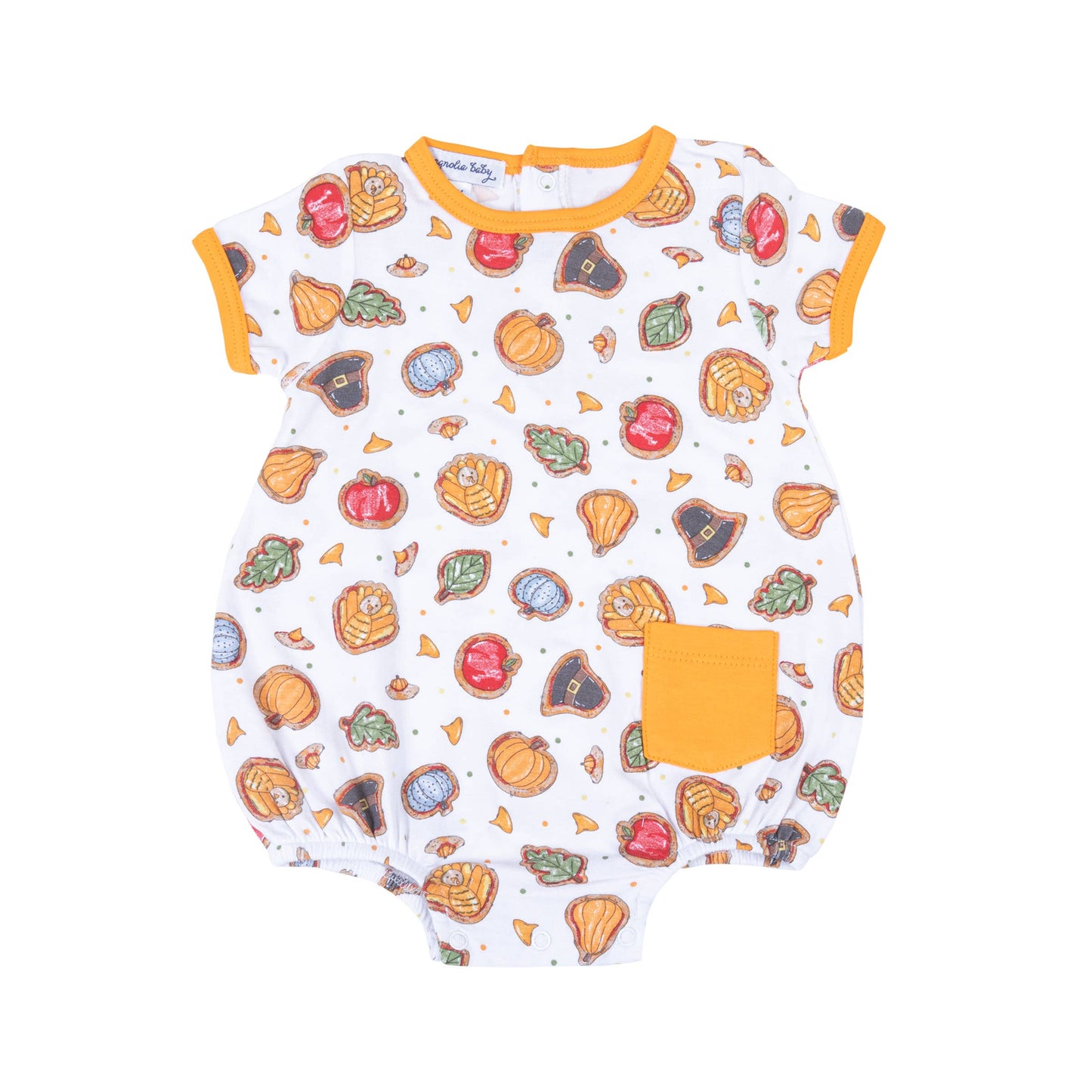 Gobble, Gobble Cookies Orange Printed S/S Boy Bubble