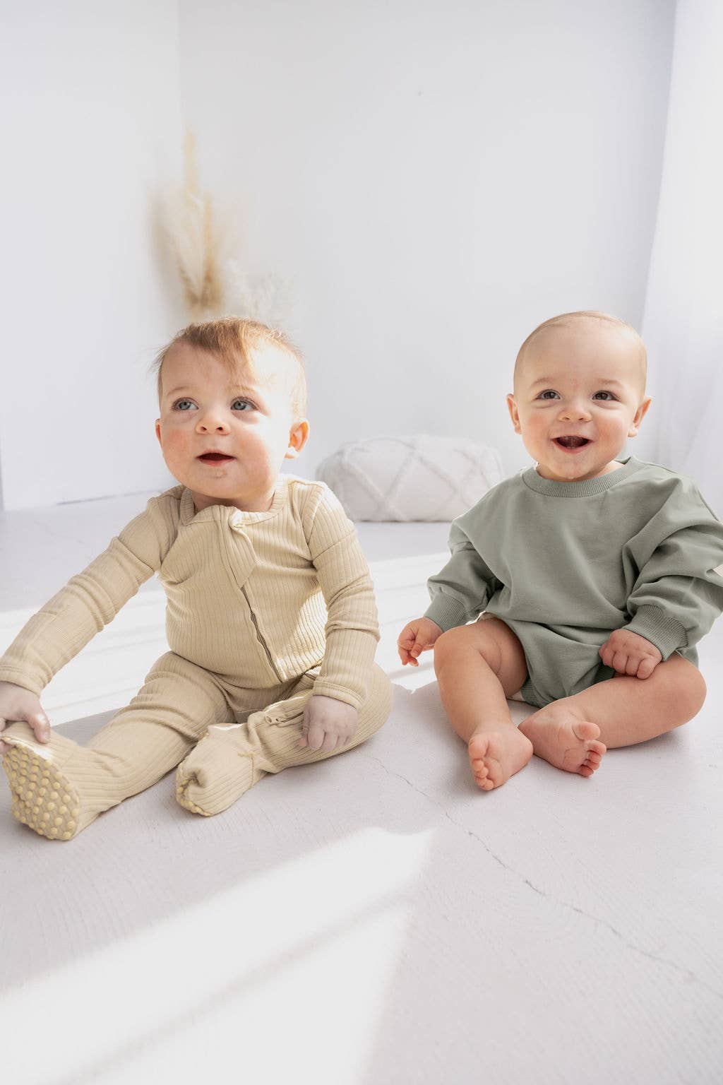 Sweatshirt Bubble Romper | Basil