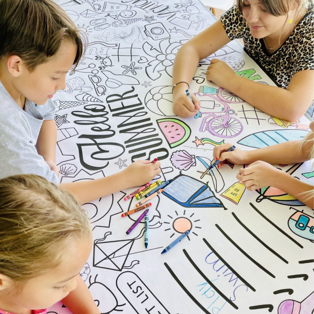 Kids Summer Art Activity | Coloring Tablecloth