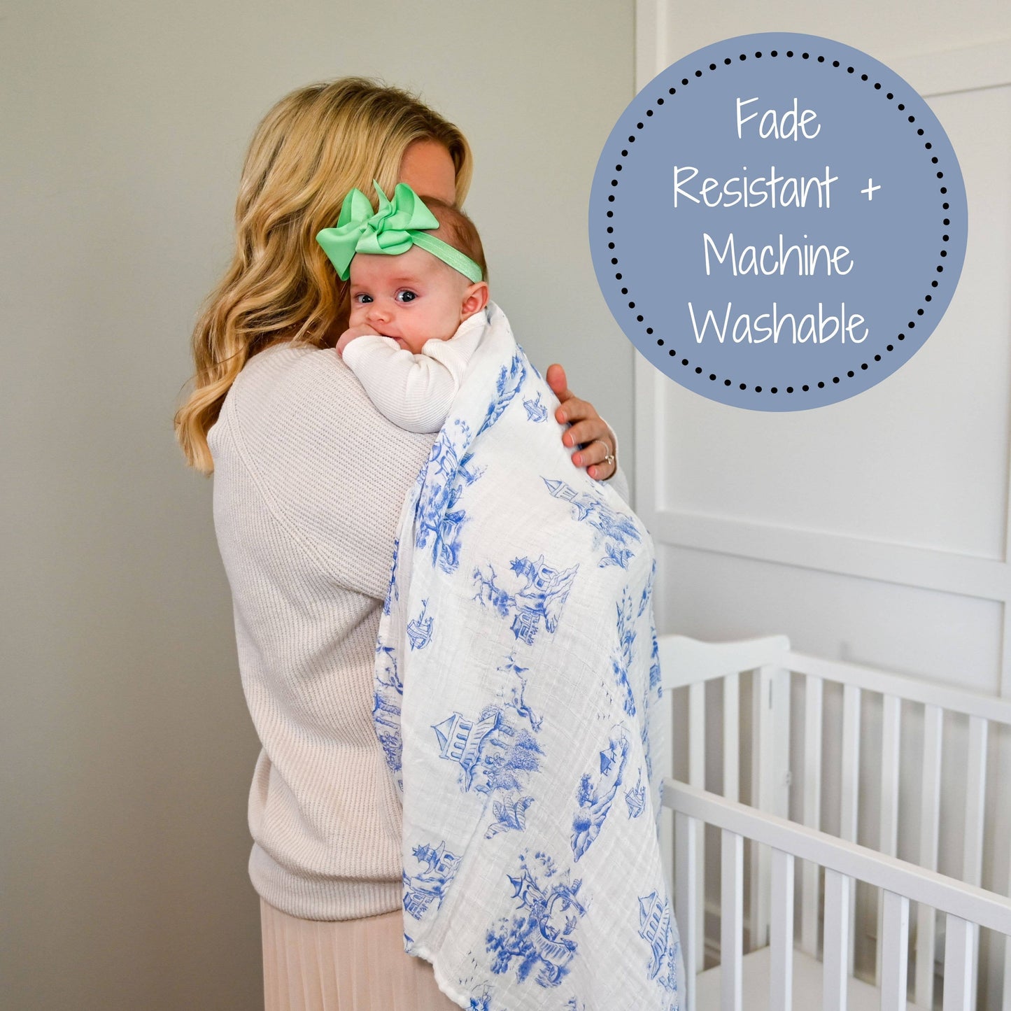 Chinoiserie Baby Swaddle Blanket