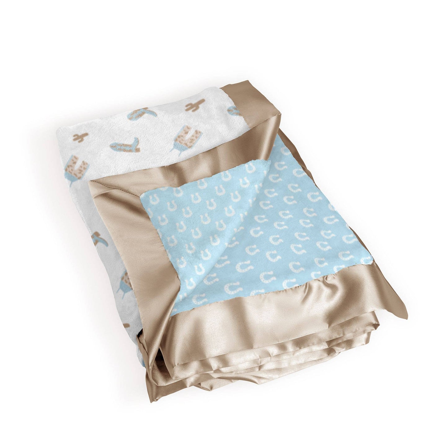 Reversible Baby Blanket-Howdy Partner Blue