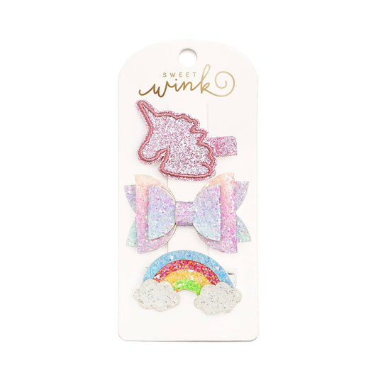 Unicorn Rainbow Clip Set