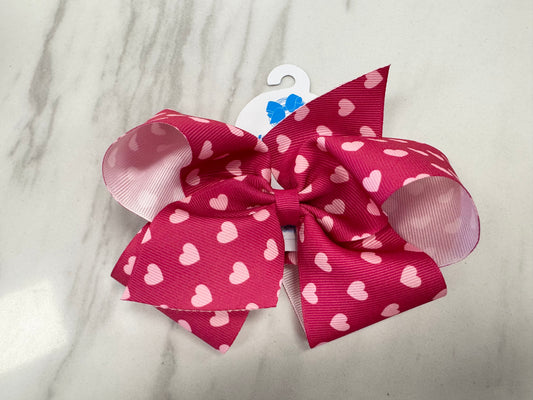 Medium Heart Print Bow