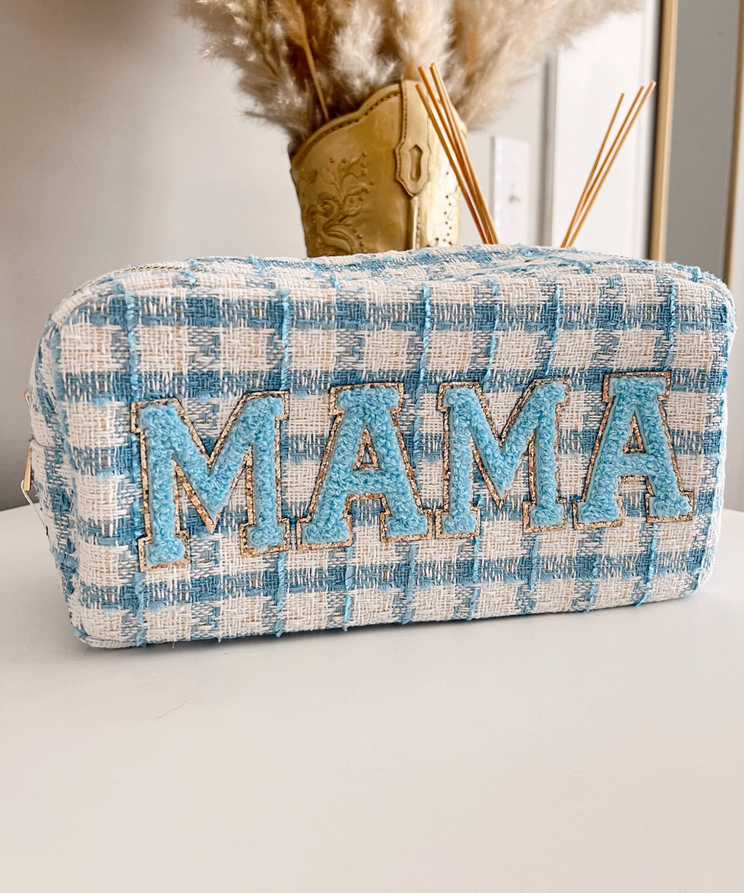 Mama Large Bag - Blue Plaid