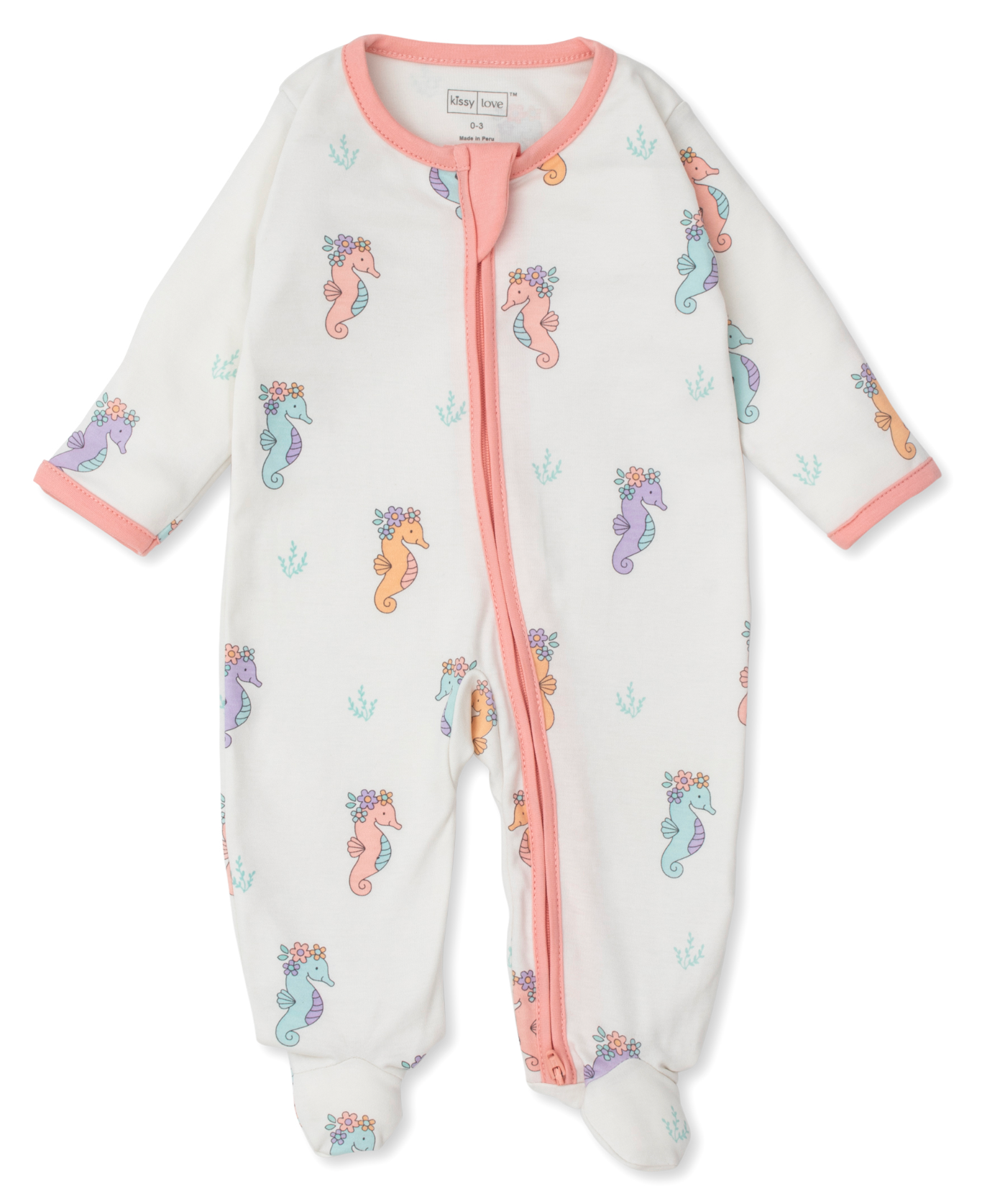 Kissy Kissy Seahorse Party Footie with Zip