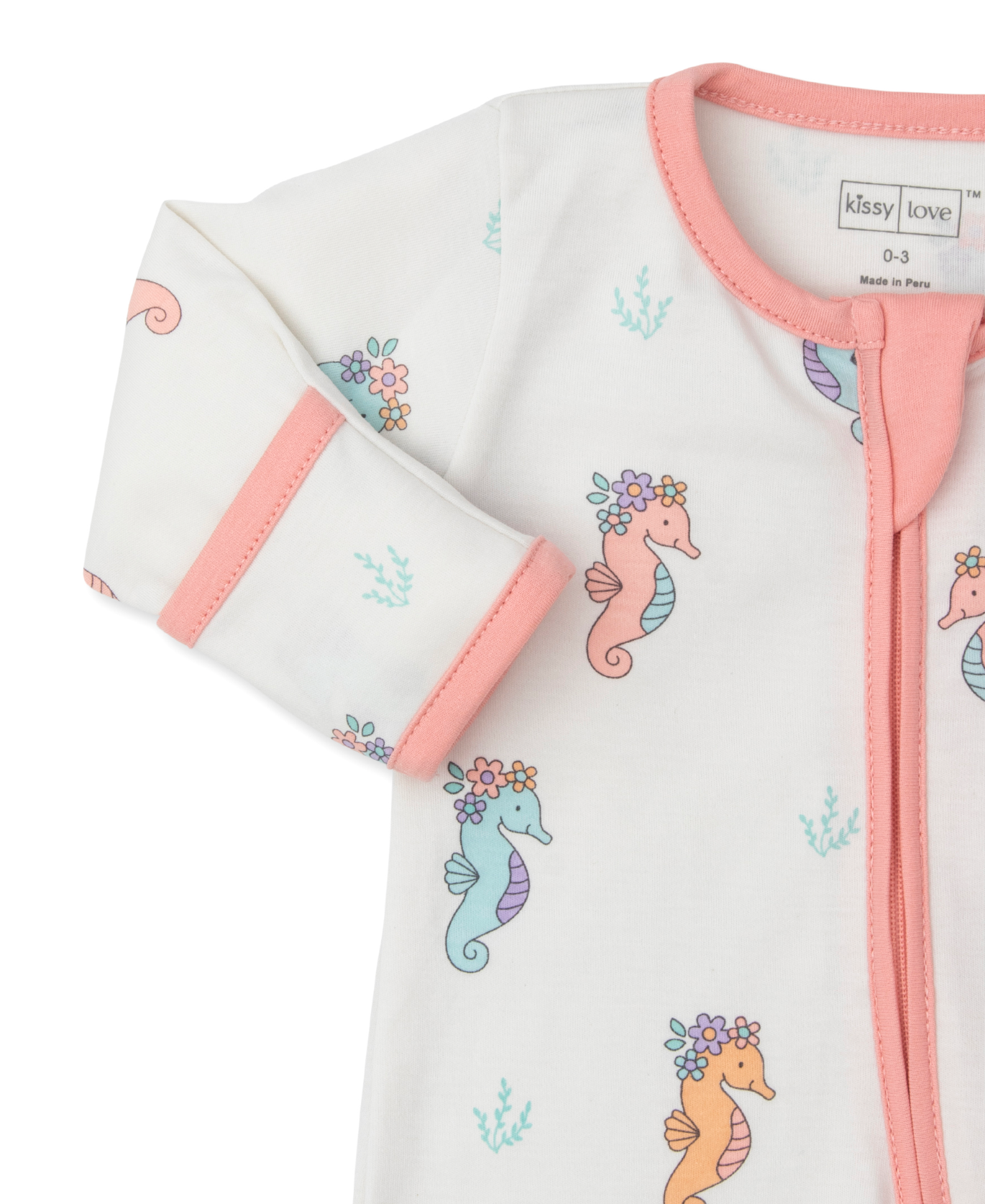 Kissy Kissy Seahorse Party Footie with Zip