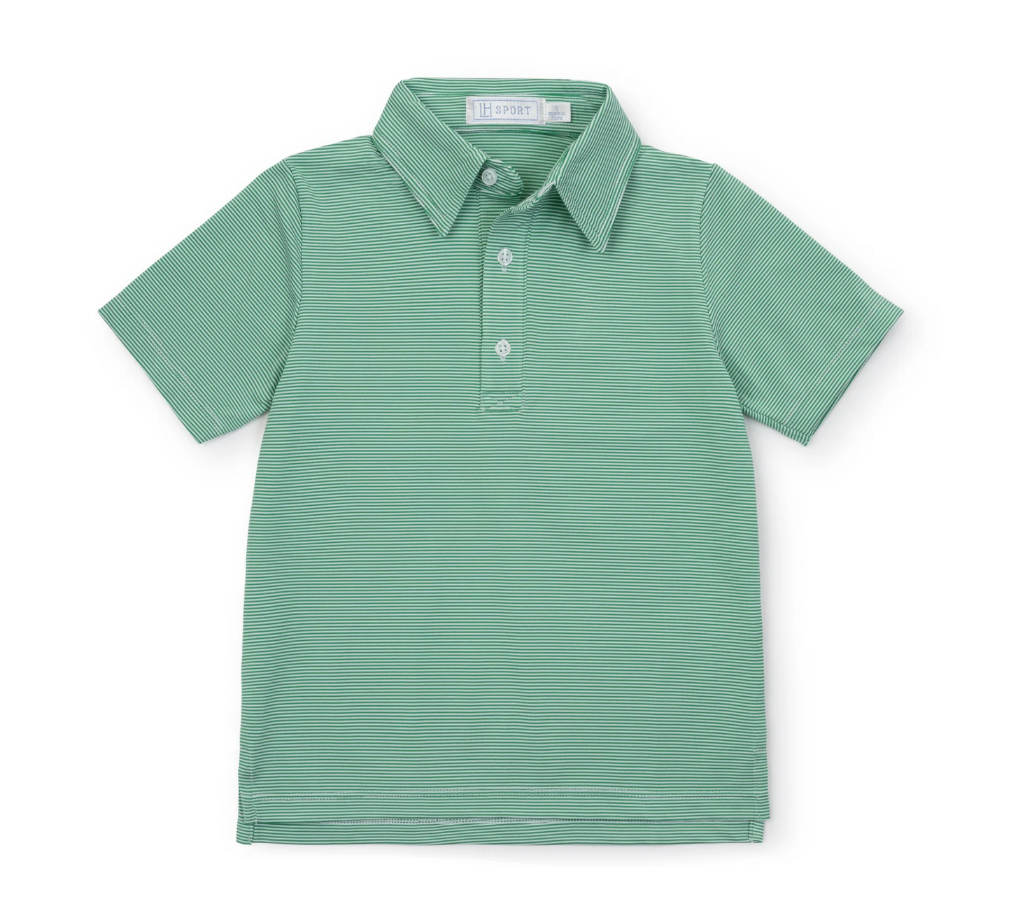 Performance Polo - Green and White Stripe