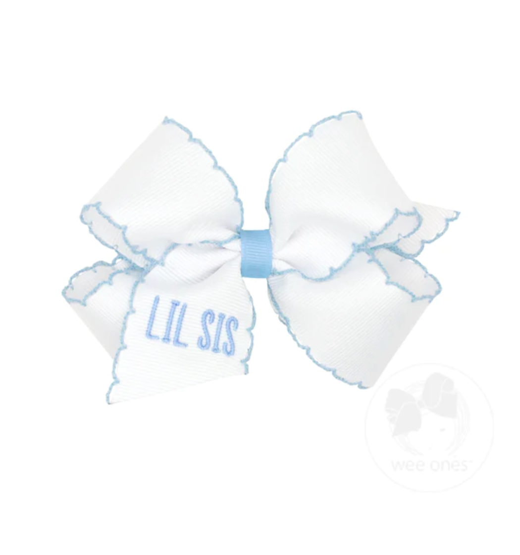 "LIL SIS" Embroidered Bow