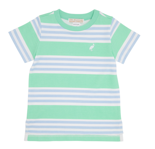 Carter Crewneck - Grace Bay Green Saddle Ridge Stripe