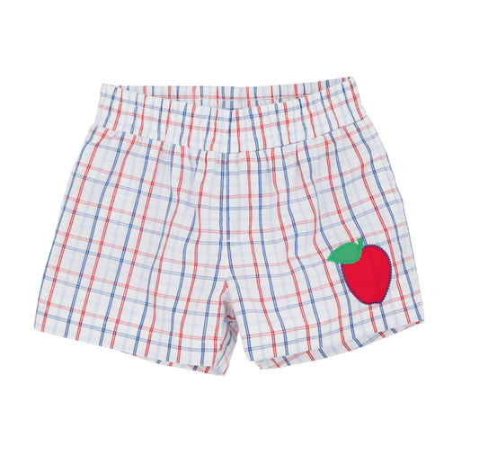 Sheffield Shorts - Whitehall Windowpane with Richmond Red Apple