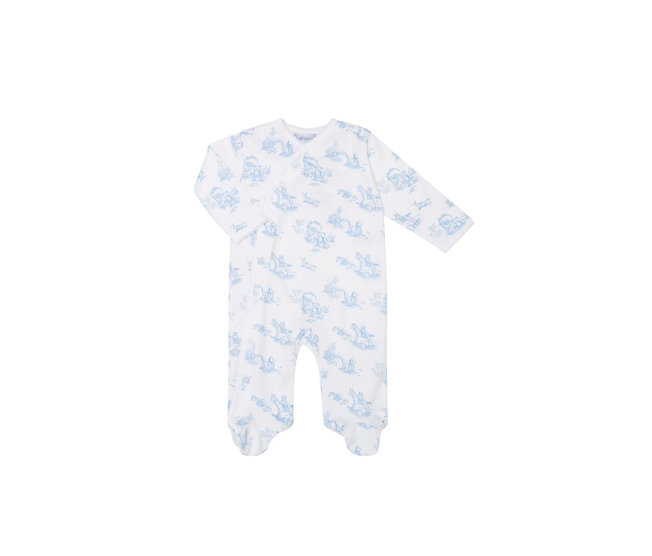 Blue Toile Crossover Footie