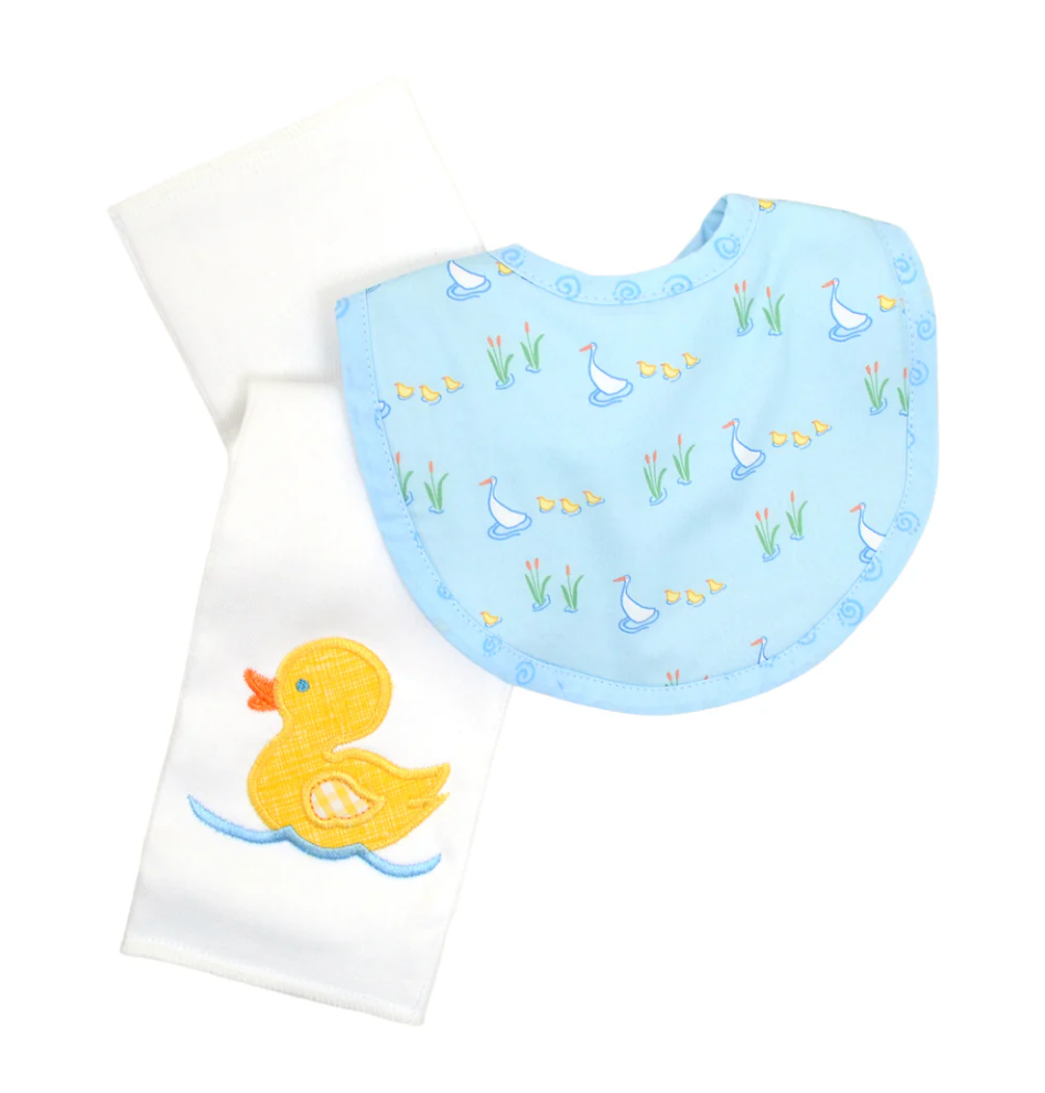 Duck Bib & Burp Box Set