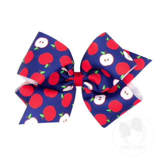 Apple-Printed Bow