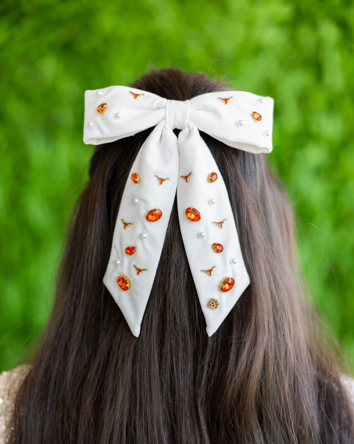 White University of Texas Bow Barrette