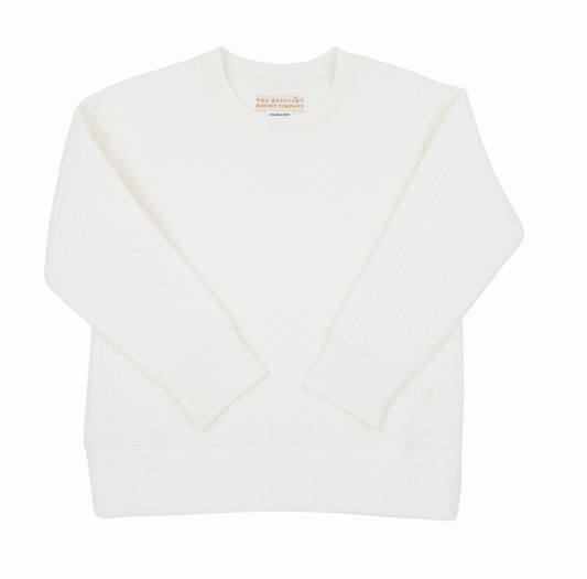 Cassidy Comfy Crewneck (Quilted) - Palmetto Pearl