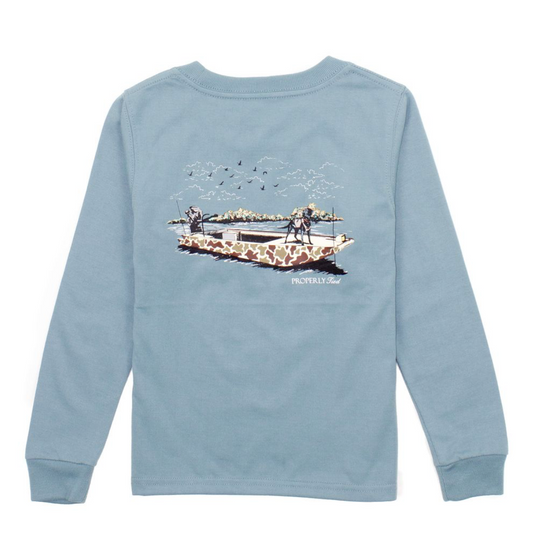 Properly Tied Boys Boat Ride Long Sleeve Shirt