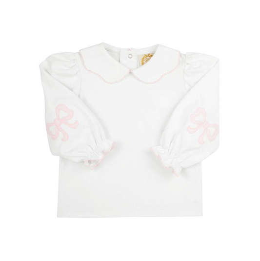 Emma's Elbow Patch Top - Worth Avenue White