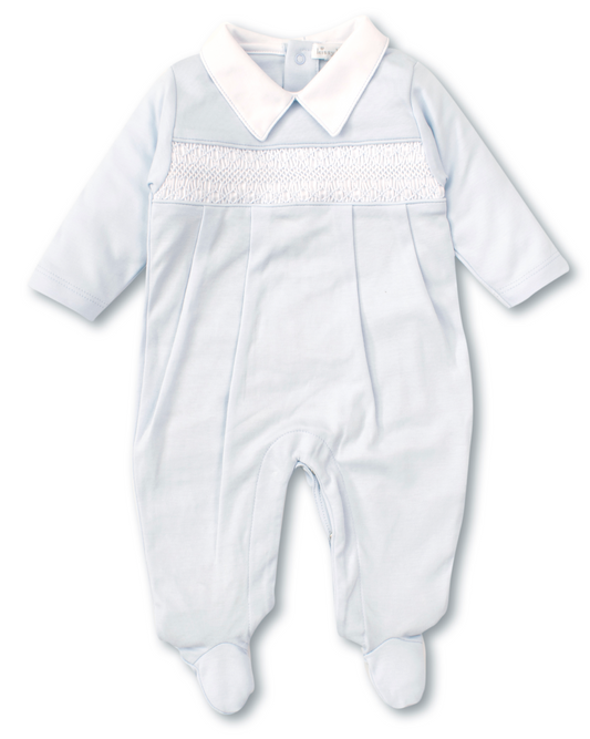 Kissy Kissy Blue Footie with Smocking