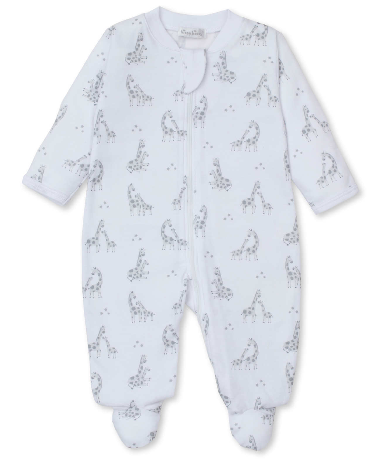 Kissy Kissy Grey Giraffe Zipper Footie