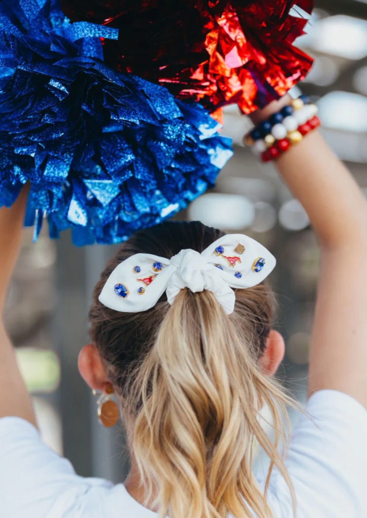 SMU Logo Bow Scrunchie