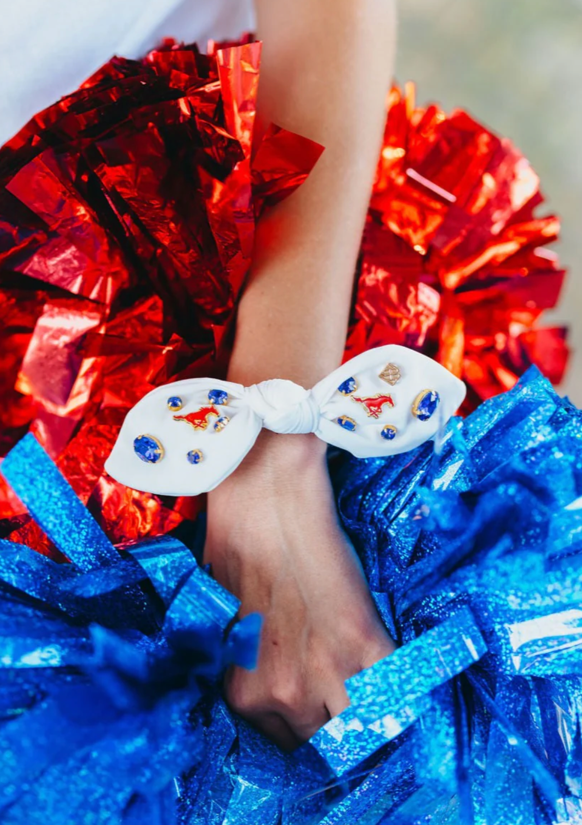 SMU Logo Bow Scrunchie