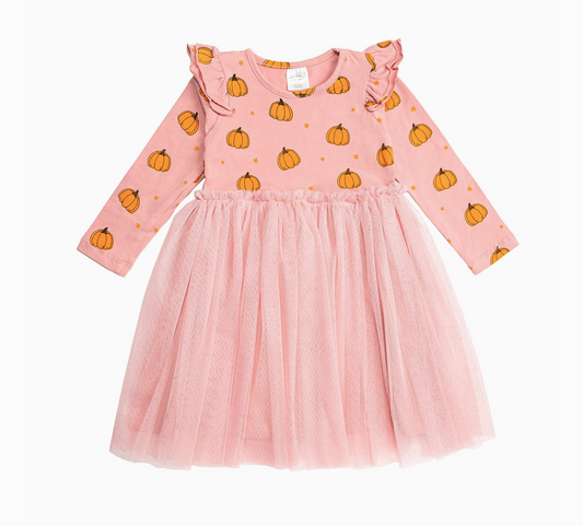 Pumpkin Blush Long Sleeve Tutu Dress