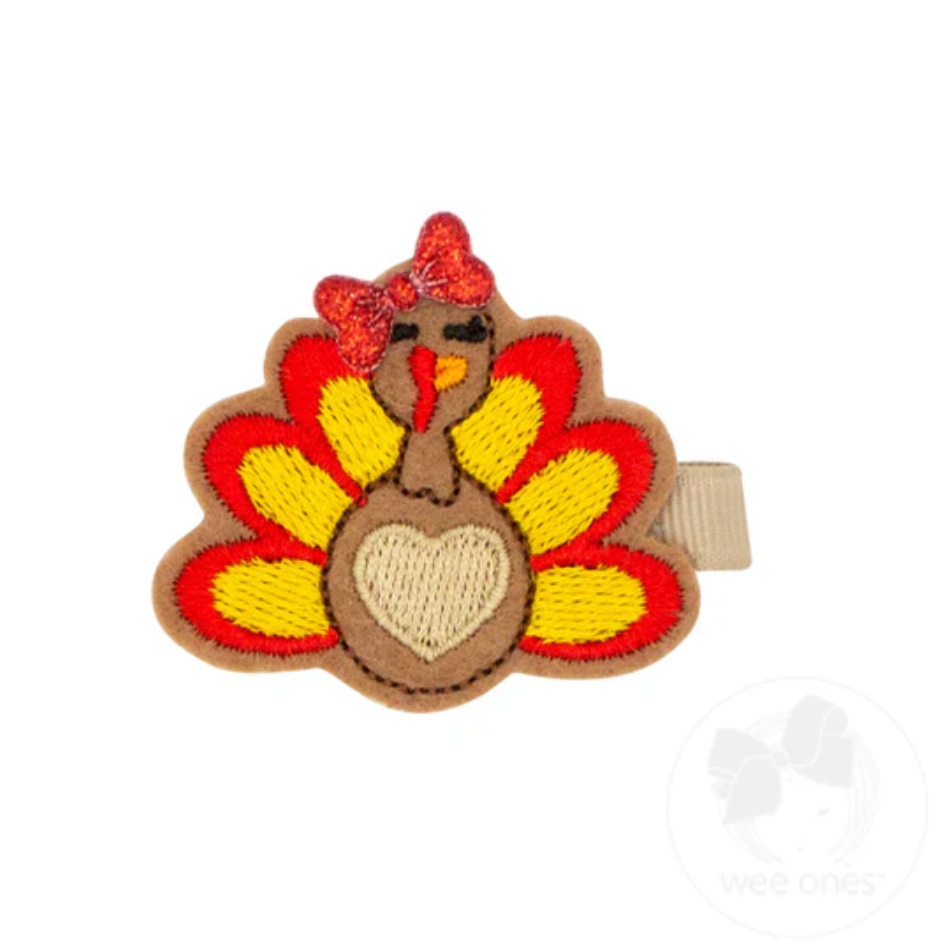 Harvest Turkey Felt Hair Clip