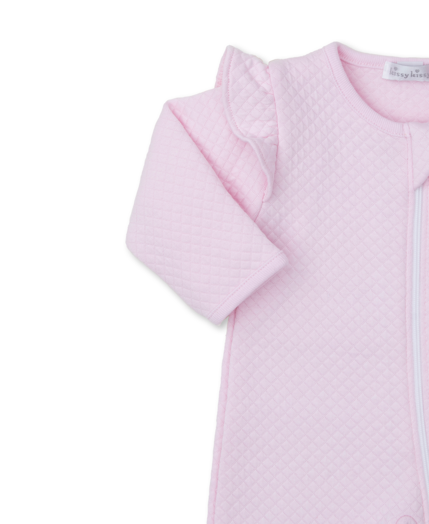 Kissy Kissy Jacquard Footie With Zip - Pink