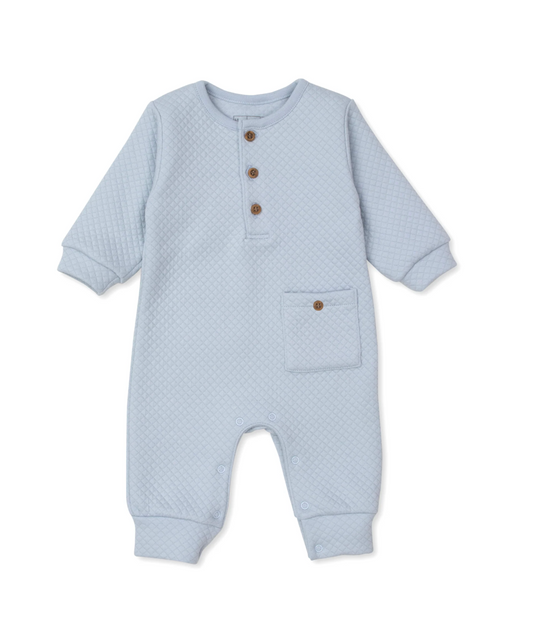 Kissy Kissy Light Blue Jacquard Playsuit