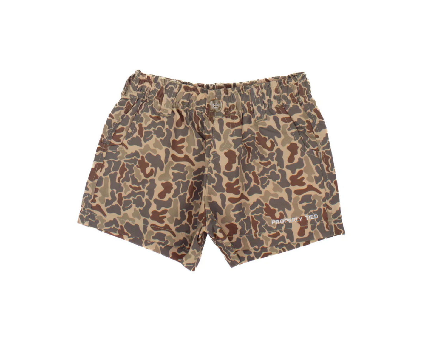 Properly Tied Boys Mallard Short Vintage Camo