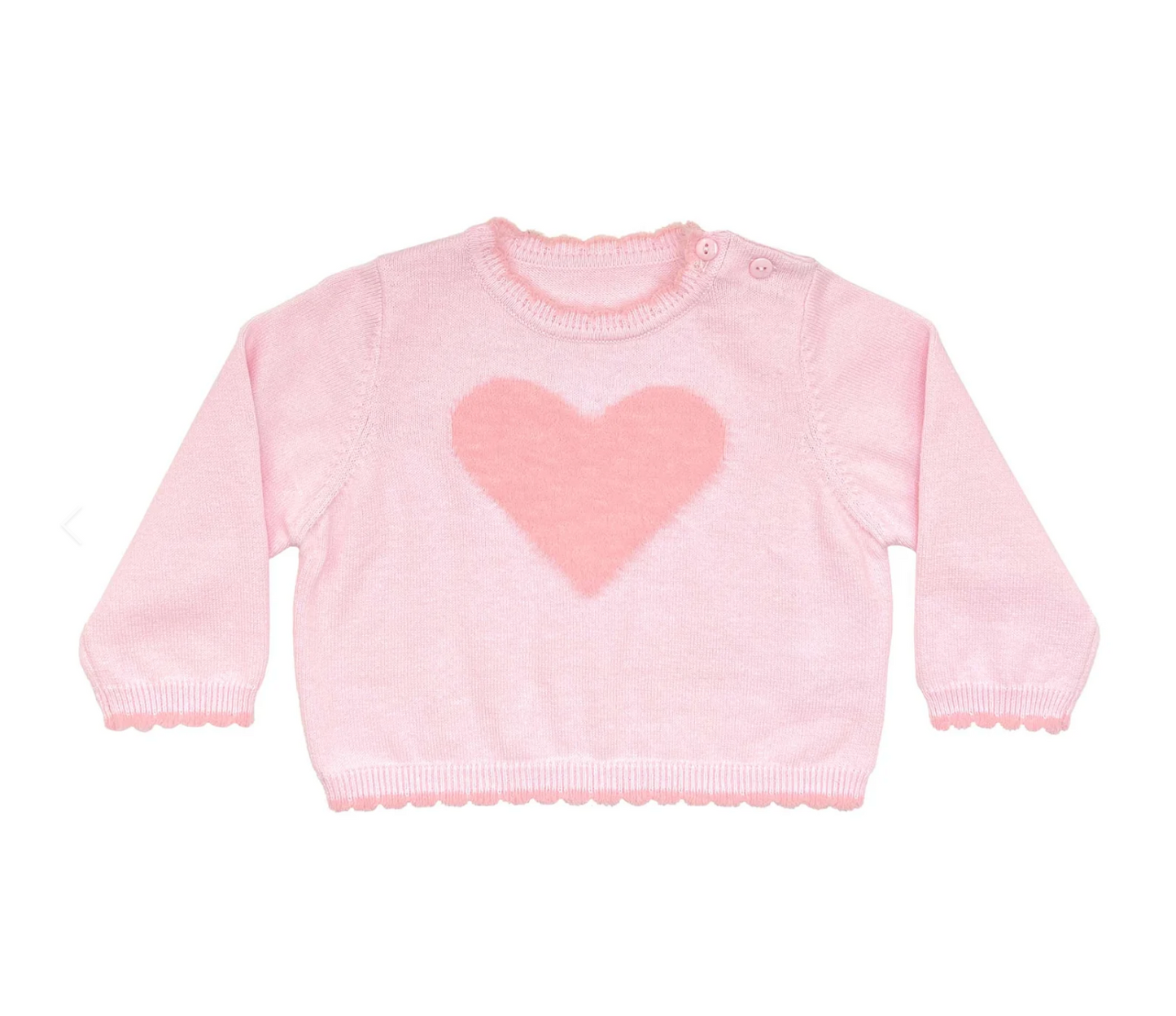 Fuzzy Heart Knit Sweater