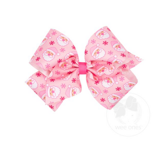 King Pink Santa Bow