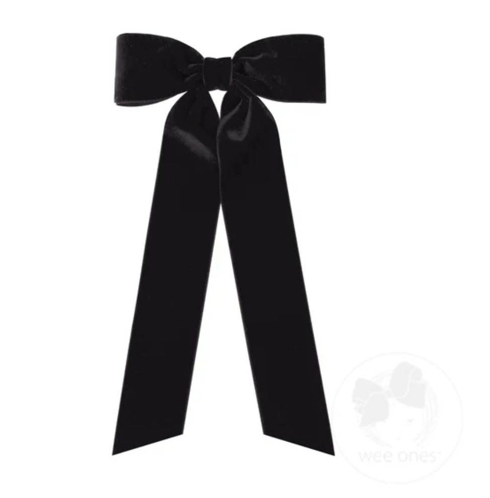 Wee Ones Black Velvet Bowtie With Tails