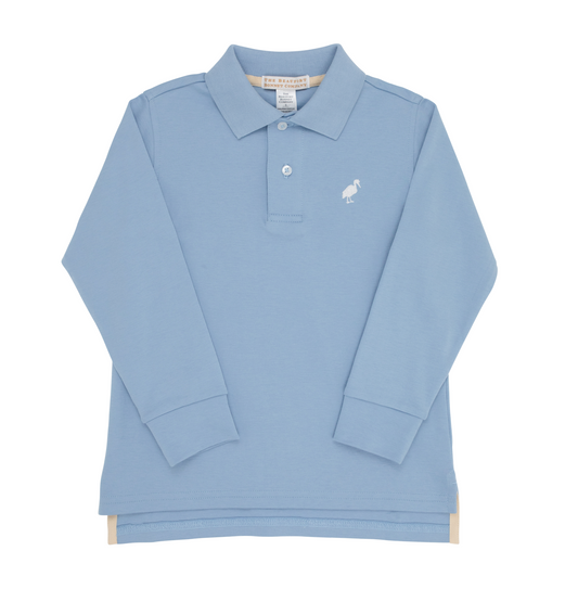 Long Sleeve Prim and Proper Polo in Barrington Blue