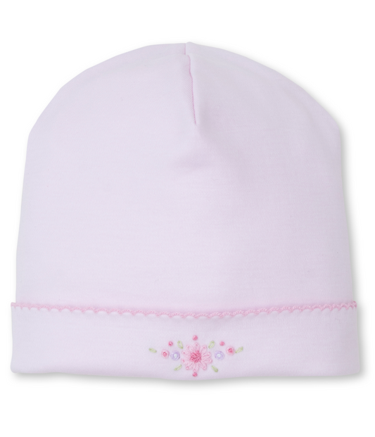 Kissy Kissy Pink Hat with Flower Embroidery