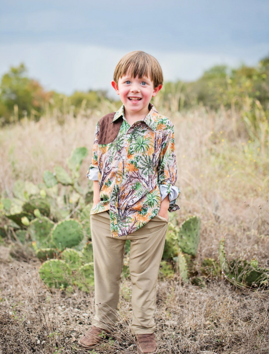 Cactus Camo and Brown Long Sleeve