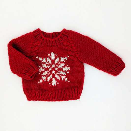 Red Snowflake Knitted Crewneck