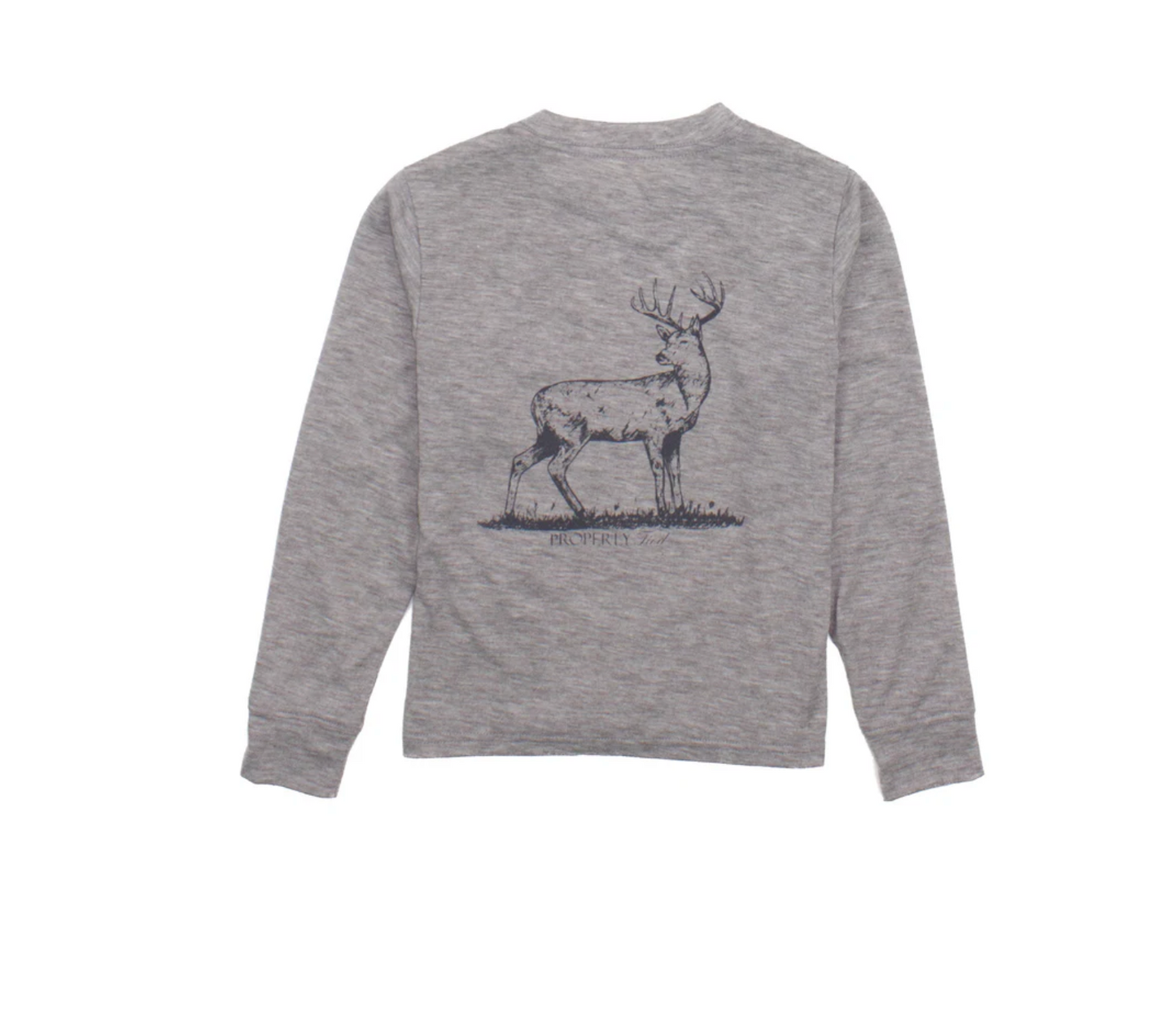 Properly Tied Boys Portland Long Sleeve- Whitetail Light Heather