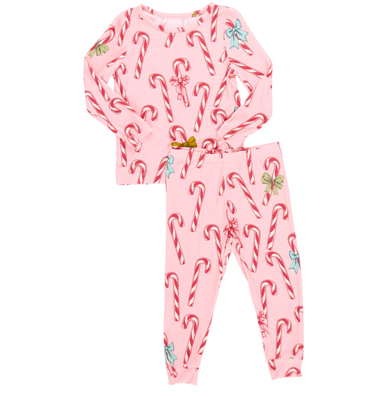 Pink Candy Cane Bamboo PJ Set