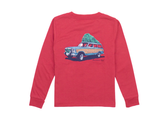 Properly Tied Boys Holiday Run Long Sleeve-Cabernet