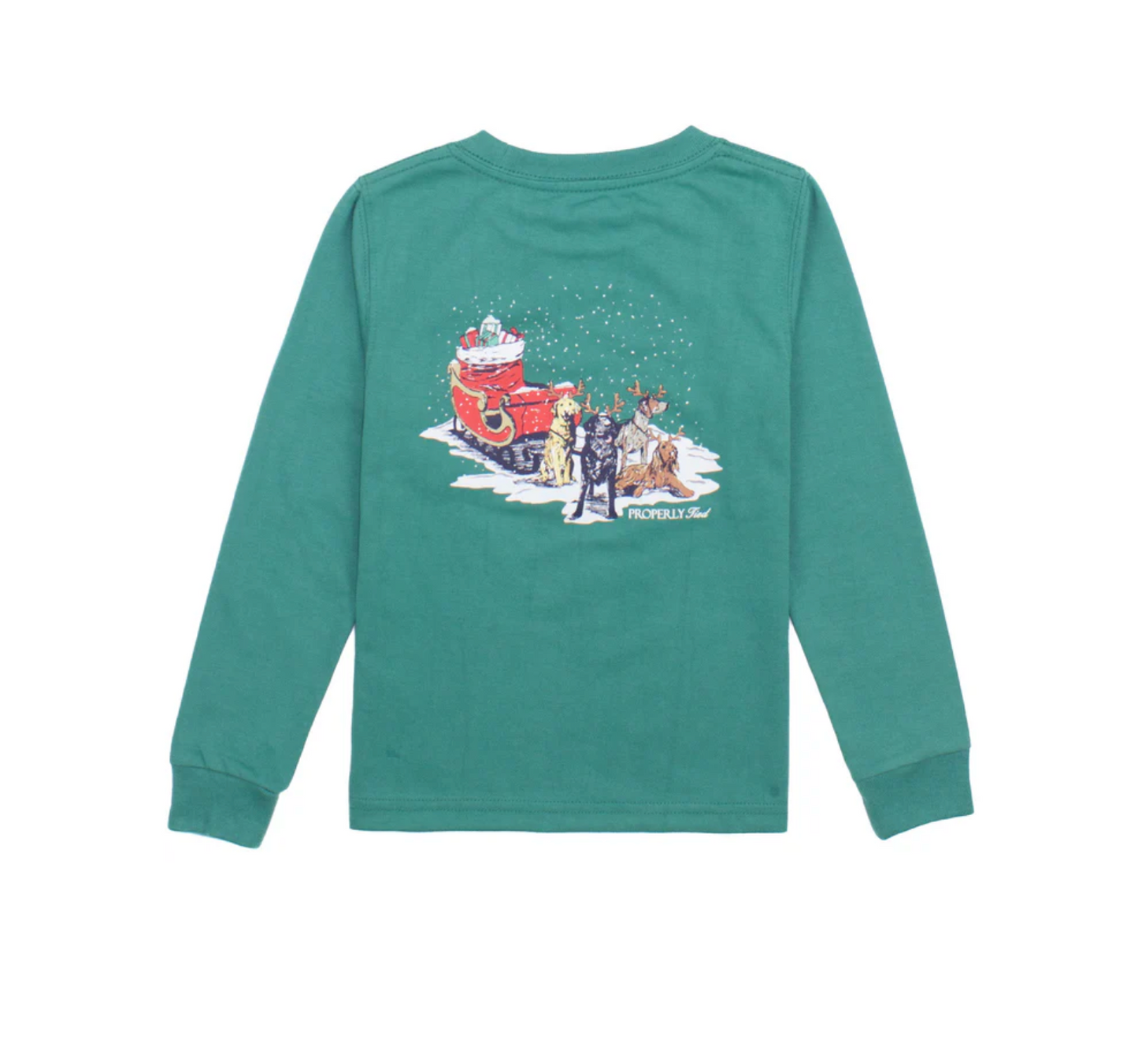 Properly Tied Boys Sleigh Dogs Long Sleeve-Teal