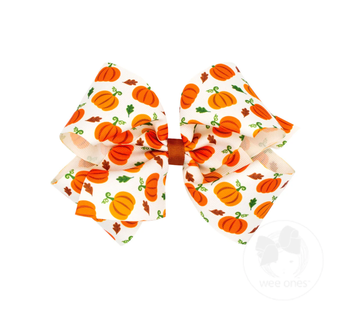 King Pumpkin Printed Bow