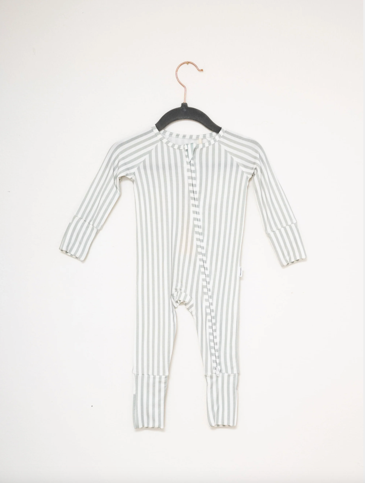 Sage Mini Stripe Sleep Romper