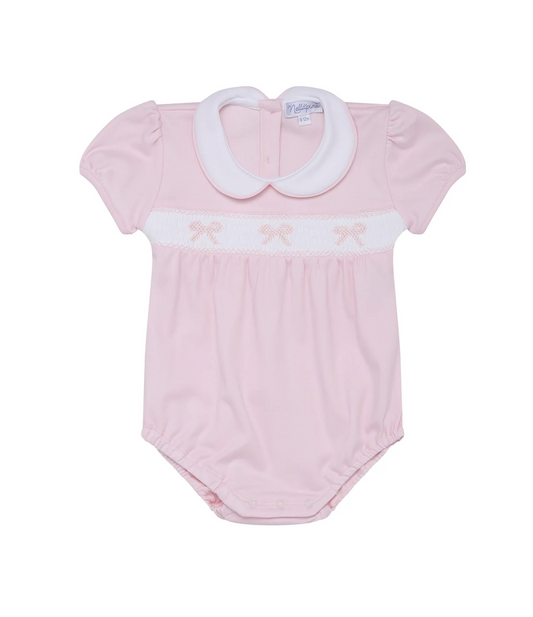 Bow Smocked Pink Bubble