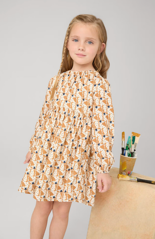 Puppy Print Flowy Dress