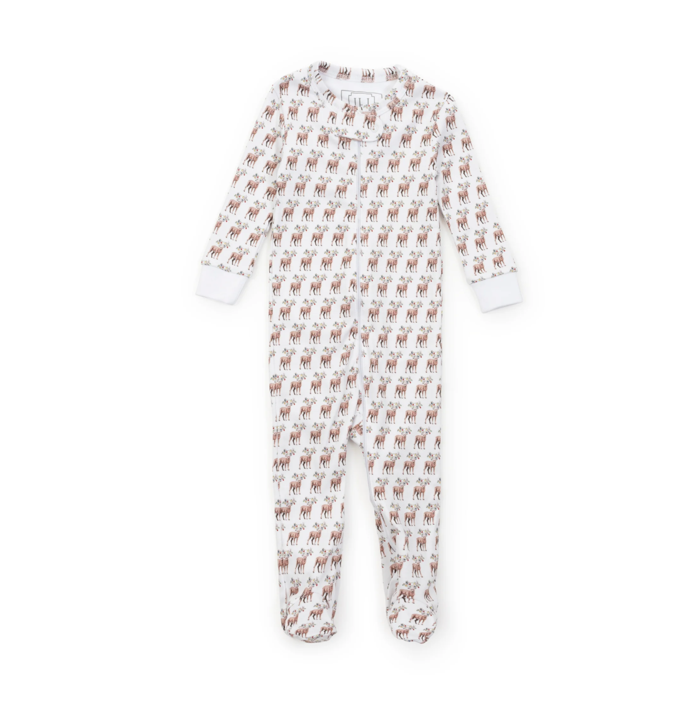 Lila and Hayes Parker Festive Deer Zipper Pajama