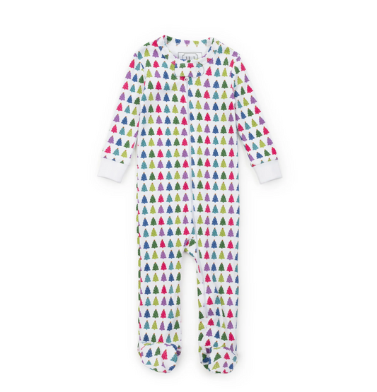 Lila and Hayes Parker Bright Tree Zipper Pajama