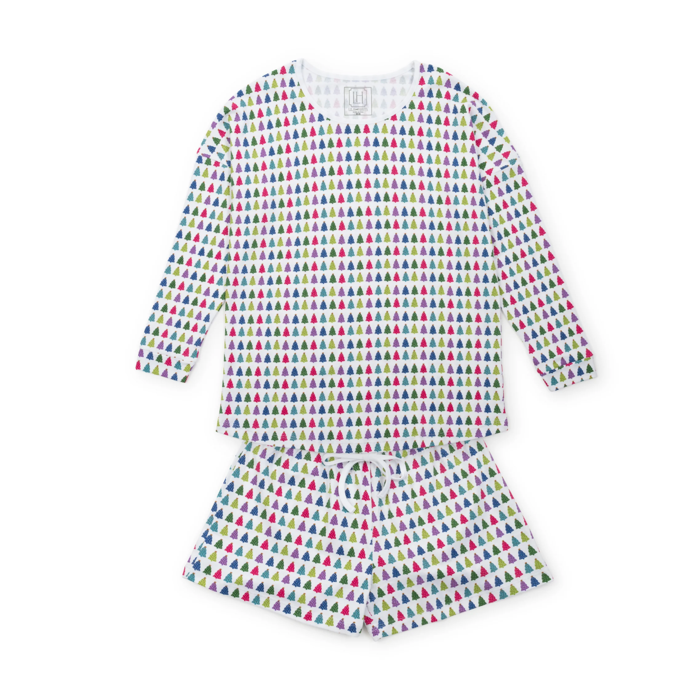 Lila and Hayes Anna Bright Tree Pajama Short Set