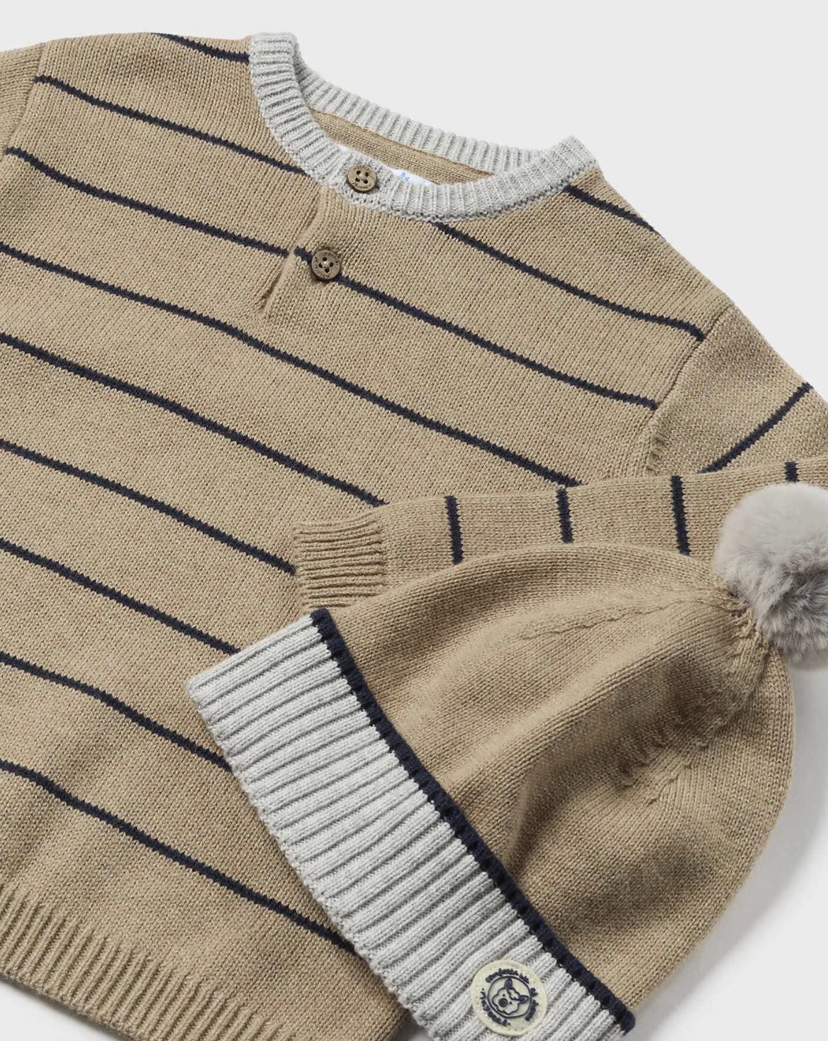 Baby Striped Sweater with Hat